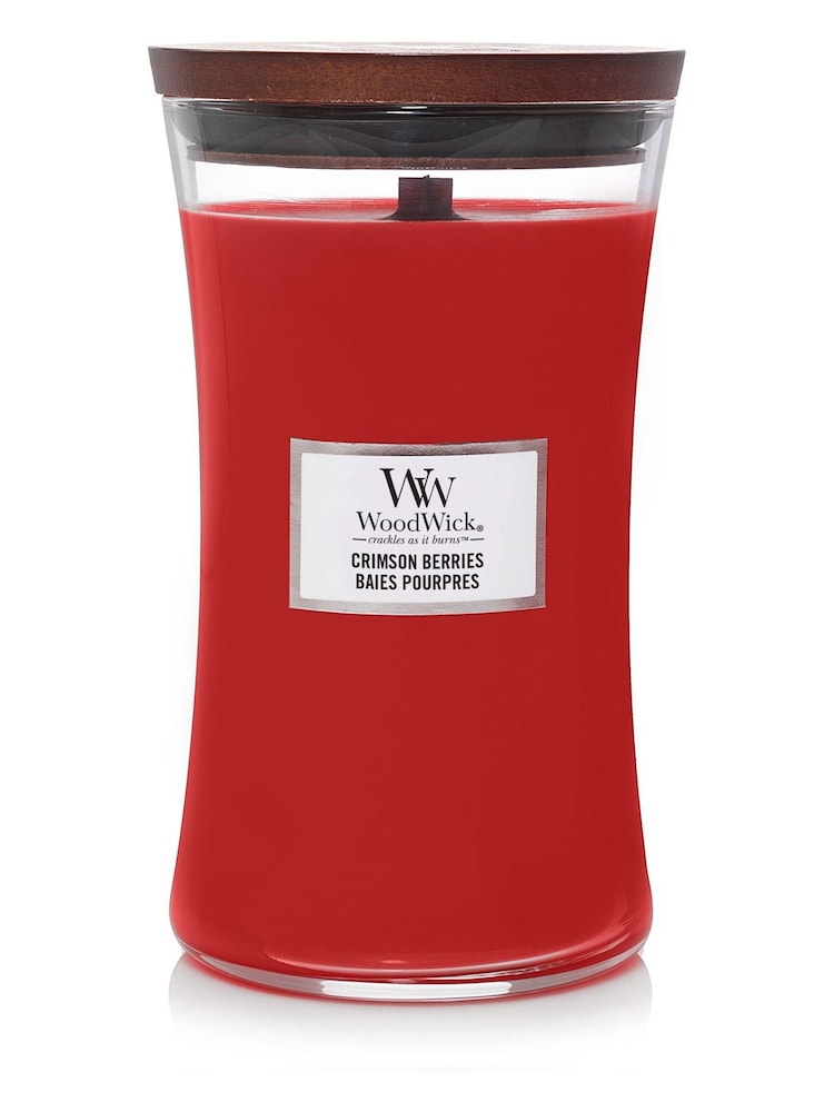 Woodwick Red Large Hourglass Scented Candle with Crackle Wick Berries - Image 2 of 3