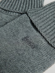 Superdry Grey Knitted Logo Gloves - Image 2 of 2