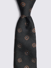 MOSS Black Silk Square Geometric Tie - Image 2 of 2
