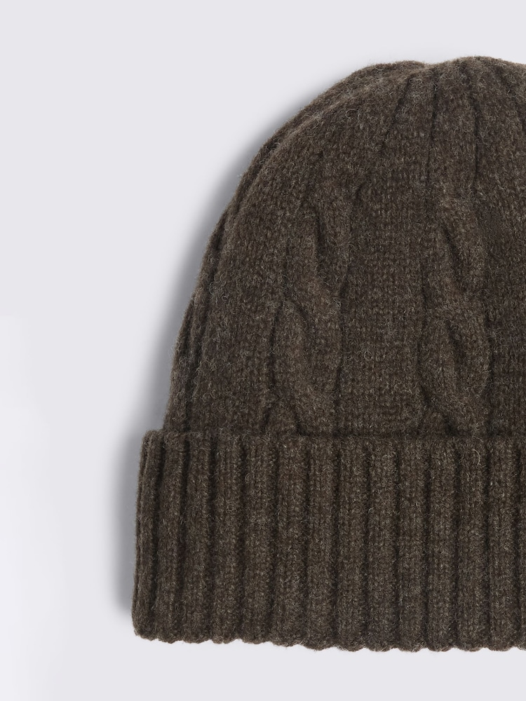 Marrón - MOSS Cable Wool Beanie - Imagen 2 de 2