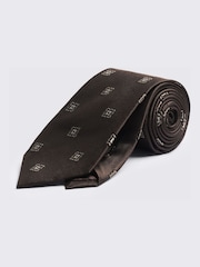 MOSS Brown Silk Medallion Tie - Image 1 of 2