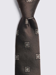MOSS Brown Silk Medallion Tie - Image 2 of 2