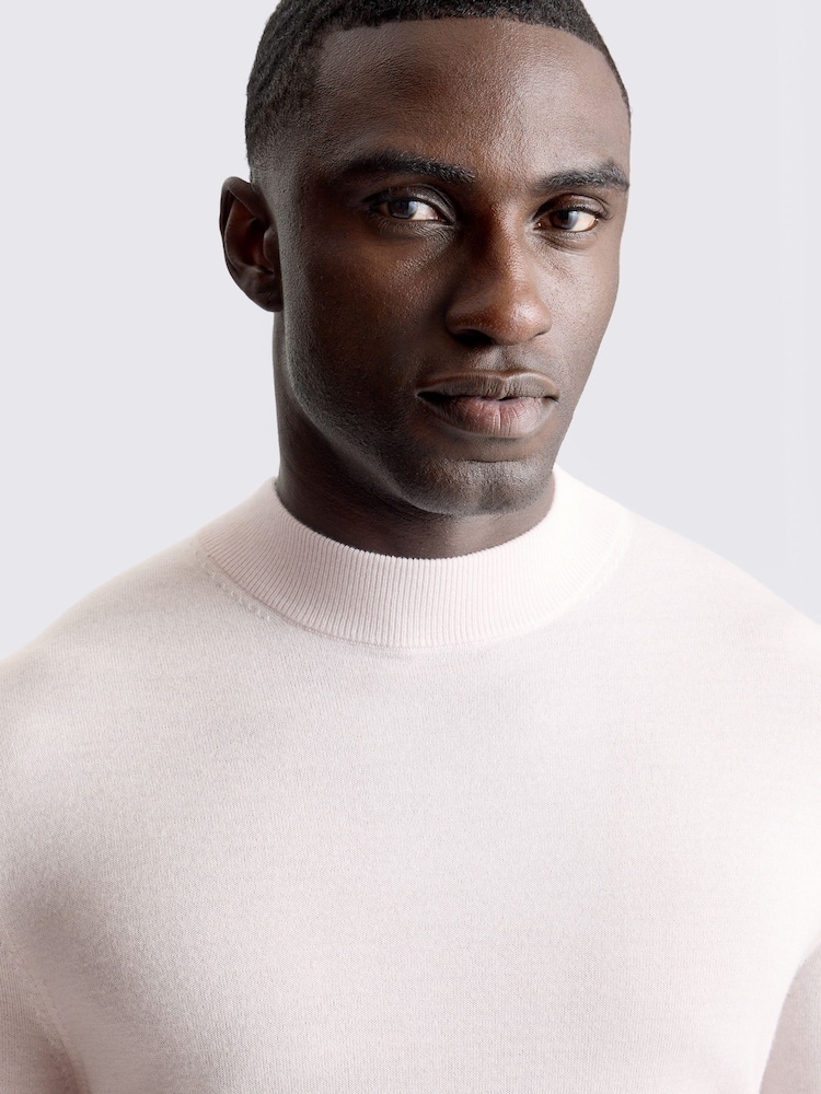MOSS Pink Merino-Blend Mock-Neck Jumper - Image 2 of 3 MOSS Pink Merino-Blend Mock-Neck Jumper - Image 2 of 3