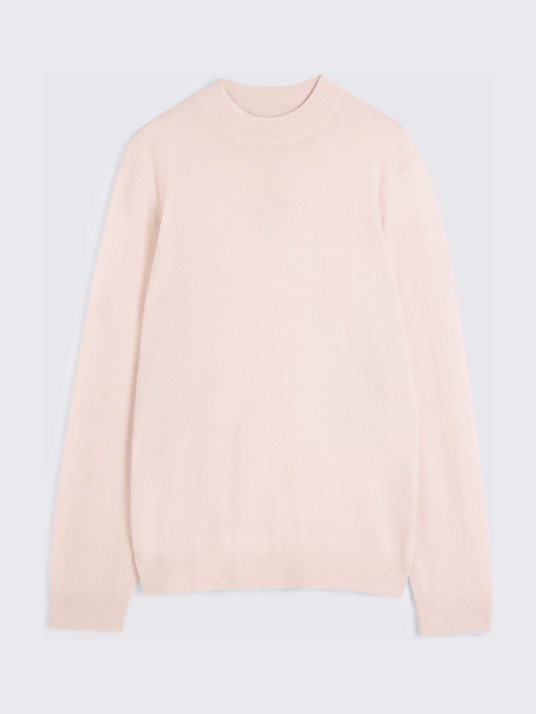 MOSS Pink Merino-Blend Mock-Neck Jumper - Image 3 of 3 MOSS Pink Merino-Blend Mock-Neck Jumper - Image 3 of 3