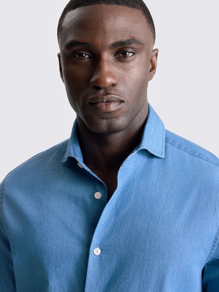 MOSS Blue Denim Shirt - Image 2 of 3