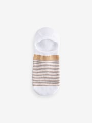 White/Oatmeal Sparkle Stripe Invisible Socks 4 Pack - Image 4 of 5