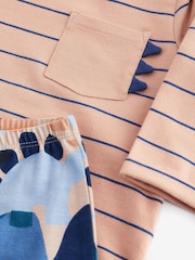 Blue/Brown Dinosaur Baby Top and Leggings 2 Piece Set - Image 3 of 3