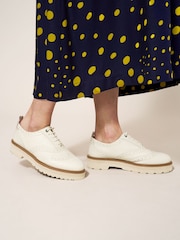 White Stuff Natural Chunky Leather Lace-Up Brogues - Image 1 of 4
