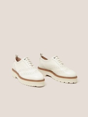 White Stuff Natural Chunky Leather Lace-Up Brogues - Image 3 of 4