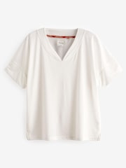Orange Geo Linen Blend Short Sleeve Pyjamas - Image 7 of 9