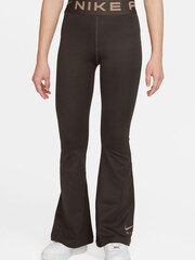 Nike Brown Air Essential High Waisted Flare Leggings - Image 1 of 3