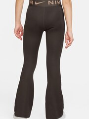 Nike Brown Air Essential High Waisted Flare Leggings - Image 2 of 3