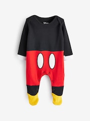 Character Grey Baby Mickey Mouse Disney 100% Cotton Sleepsuit And Hat - Image 2 of 3