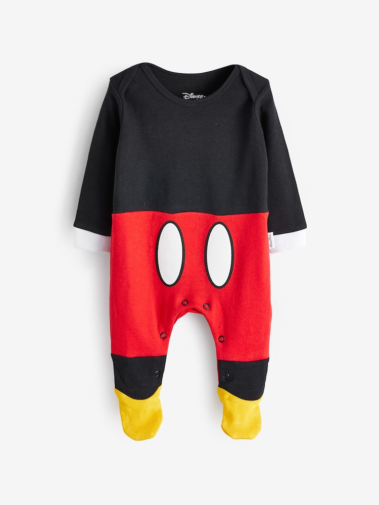 Character Grey Baby Mickey Mouse Disney 100% Cotton Sleepsuit And Hat - Image 2 of 3