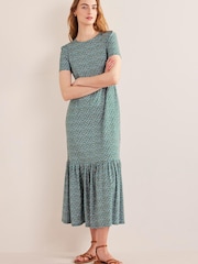 Boden Green Tiered T-Shirt Midi Dress - Image 1 of 6