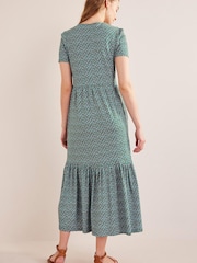 Boden Green Tiered T-Shirt Midi Dress - Image 2 of 6