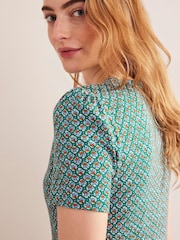 Boden Green Tiered T-Shirt Midi Dress - Image 5 of 6