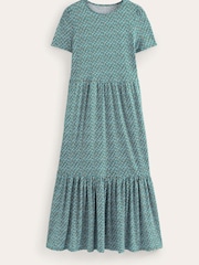 Boden Green Tiered T-Shirt Midi Dress - Image 6 of 6