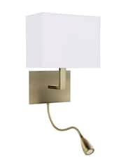 Searchlight Antique Brass Mayfair LED Reading Wall Light - Image 2 of 4