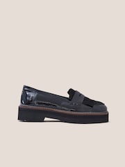 White Stuff Black Chunky Leather Elva Loafers - Image 1 of 3