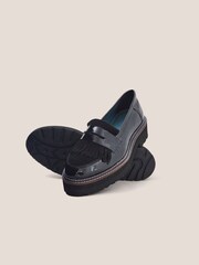 White Stuff Black Chunky Leather Elva Loafers - Image 3 of 3