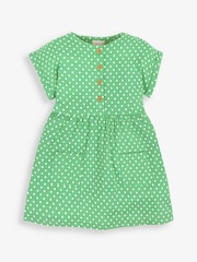 JoJo Maman Bébé Green Spot Button Front Dress - Image 1 of 2