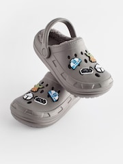 Grey Star Wars Faux Fur Lined Clog Slippers - Image 4 of 5