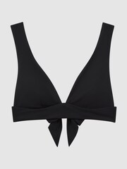 Reiss Black Tara Italian Fabric Bikini Top - Image 2 of 4
