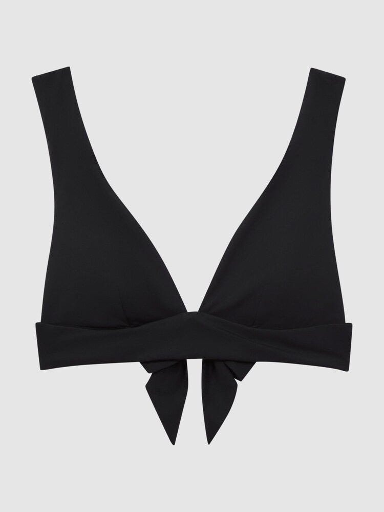 Reiss Black Tara Italian Fabric Bikini Top - Image 2 of 4