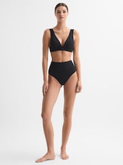 Reiss Black Tara Italian Fabric Bikini Top - Image 3 of 4