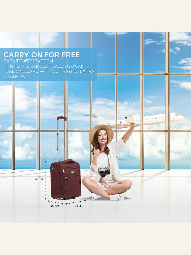 Flight Knight 45x36x20cm EasyJet Underseat Soft Case Cabin Carry On Suitcase Hand Mono Canvas  Luggage - Image 2 of 7