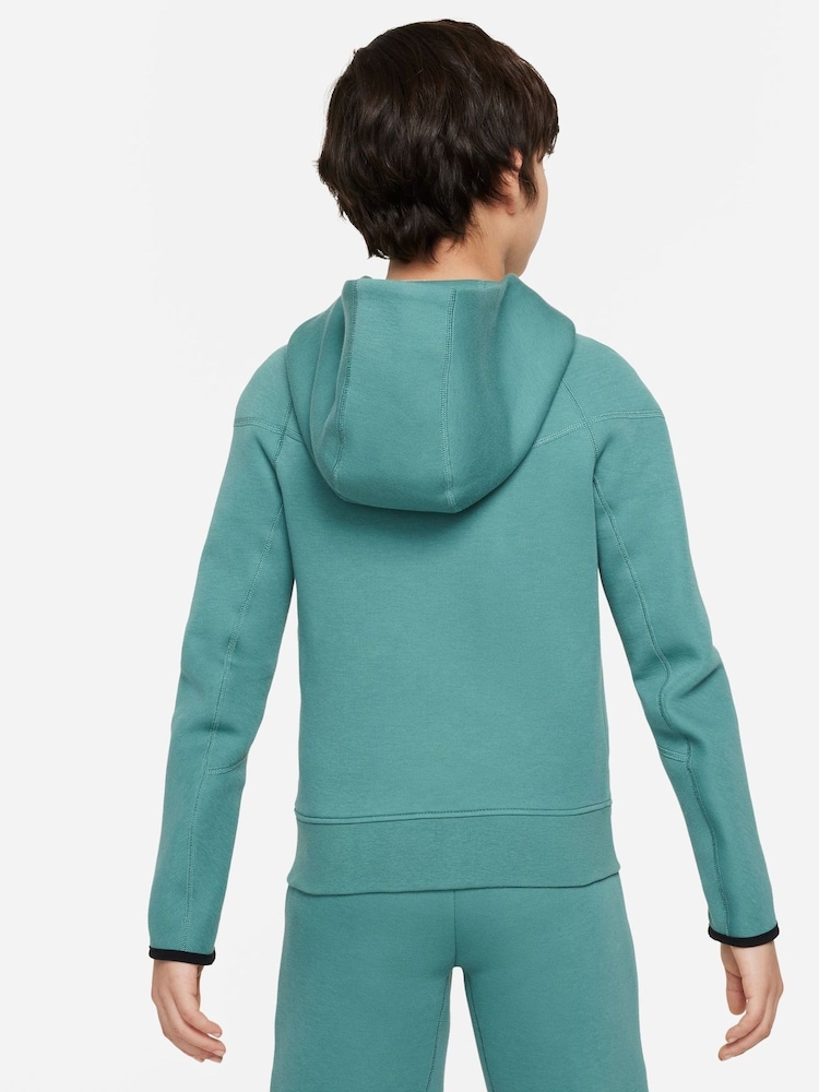 Nike Mid Green Tech Fleece Zip Through Hoodie - Image 2 of 6