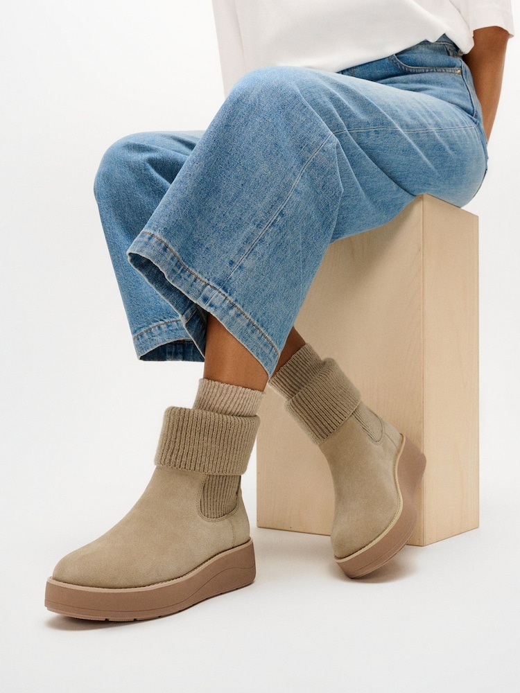 FitFlop Brown Gen-Ff Roam Suede Knit Boots - Image 1 of 4 FitFlop Brown Gen-Ff Roam Suede Knit Boots - Image 1 of 4