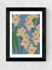 East End Prints Blue Orchids by Katy Welsh - Image 3 of 3