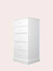 Laura Ashley Cotton White Ashwell Tall Chest of 5 Drawers - Image 4 of 4