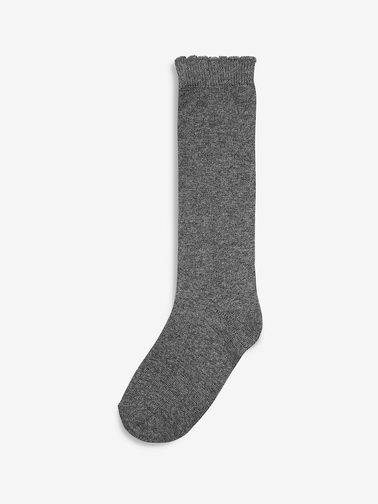 Grey - Grey 3 Pack Cotton Rich Knee High School Socks - Image 2 of 3 Grey - Grey 3 Pack Cotton Rich Knee High School Socks - Image 2 of 3