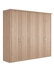Wiemann Holm Oak Torquay Wood Semi Fitted 5 Door Wardrobe - Image 2 of 4