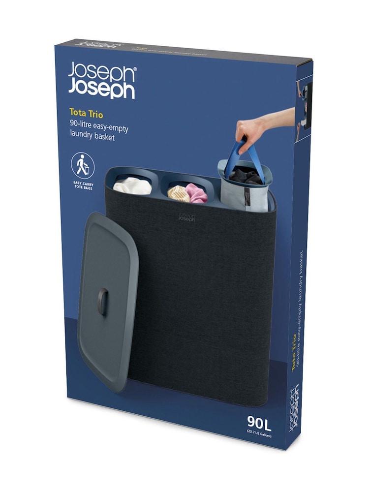 Joseph Joseph Black Tota Trio 90L Laundry Separation Basket - Image 7 of 7