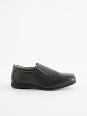 Black Standard Fit (F) School Leather Formal Loafers - Image 2 of 6