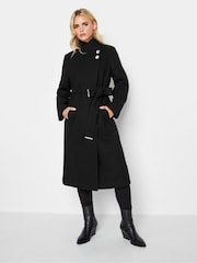 PixieGirl Petite Black Wrap Belted Coat - Image 1 of 4