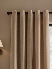 Yard Linen Heath Washed Velvet Lined Eyelet Curtains - Image 1 of 4