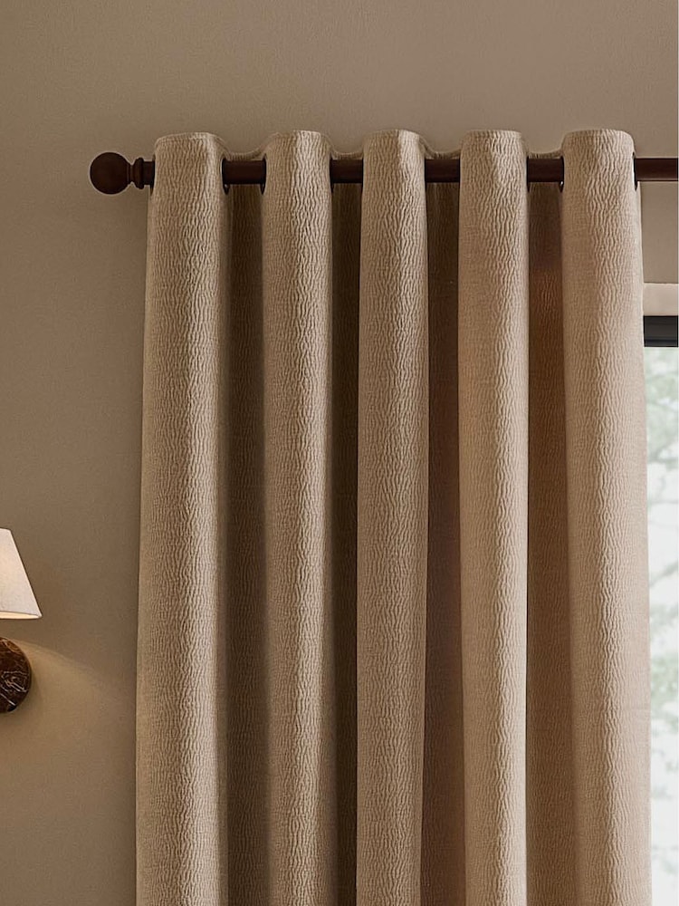 Yard Linen Heath Washed Velvet Lined Eyelet Curtains - Image 1 of 4 Yard Linen Heath Washed Velvet Lined Eyelet Curtains - Image 1 of 4