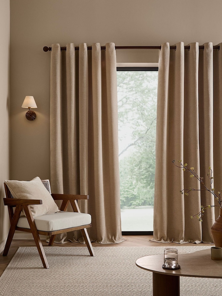 Yard Linen Heath Washed Velvet Lined Eyelet Curtains - Image 2 of 4 Yard Linen Heath Washed Velvet Lined Eyelet Curtains - Image 2 of 4