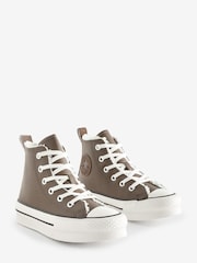 Converse Brown Fleece Lined All Star Eva Lift Junior Trainers - Image 3 of 10