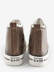 Converse Brown Fleece Lined All Star Eva Lift Junior Trainers - Image 4 of 10