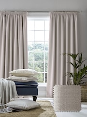 Laura Ashley Dove Grey Stephanie Blackout Lined Pencil Pleat Blackout Pencil Pleat Curtains - Image 1 of 2