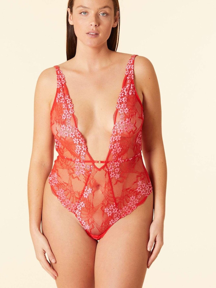 ETAM Red Somptueuse Lace Bodysuit - Image 1 of 5