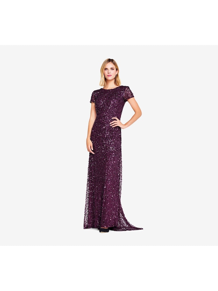 Adrianna Papell Red Scoop Back Long Dress - Image 1 of 4
