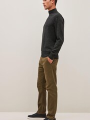 Dark Tan Brown Slim Stretch Chino Trousers - Image 2 of 8