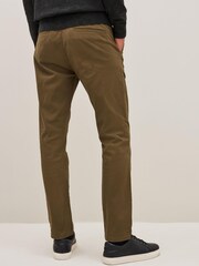 Dark Tan Brown Slim Stretch Chino Trousers - Image 3 of 8